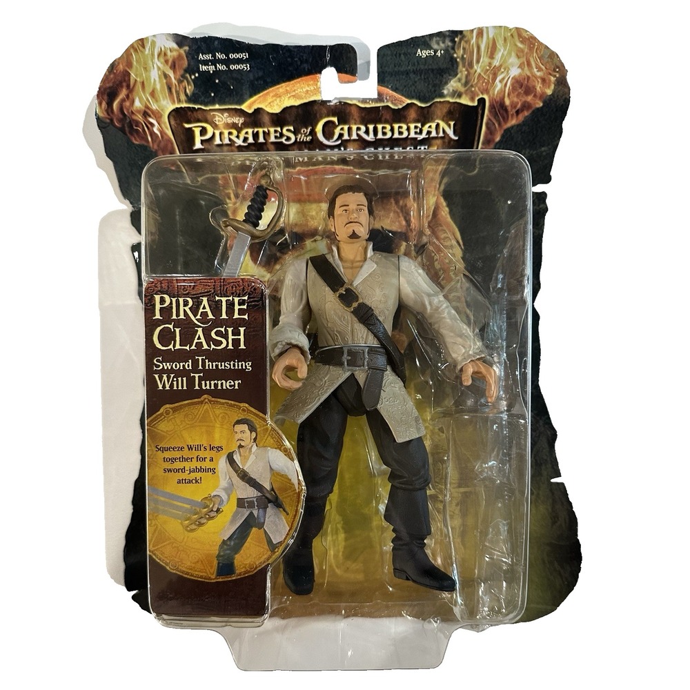 NEW Vintage Pirates Of The Caribbean Dead Man's Chest Will Turner Figure Zizzle